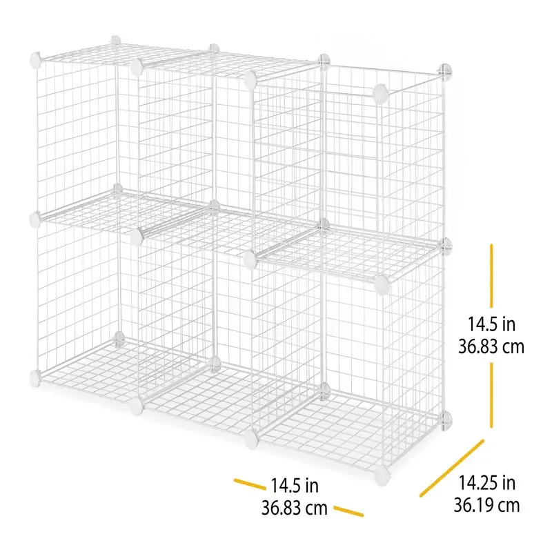- Durable Durable White Set of 6 - Stackable Interlocking Wire Shelves - Cubes for Organizing and Storage.
- Durable Durable White Set of 6 - Stackable Interlocking Wire Shelves - Cubes for Organizing and Storage.