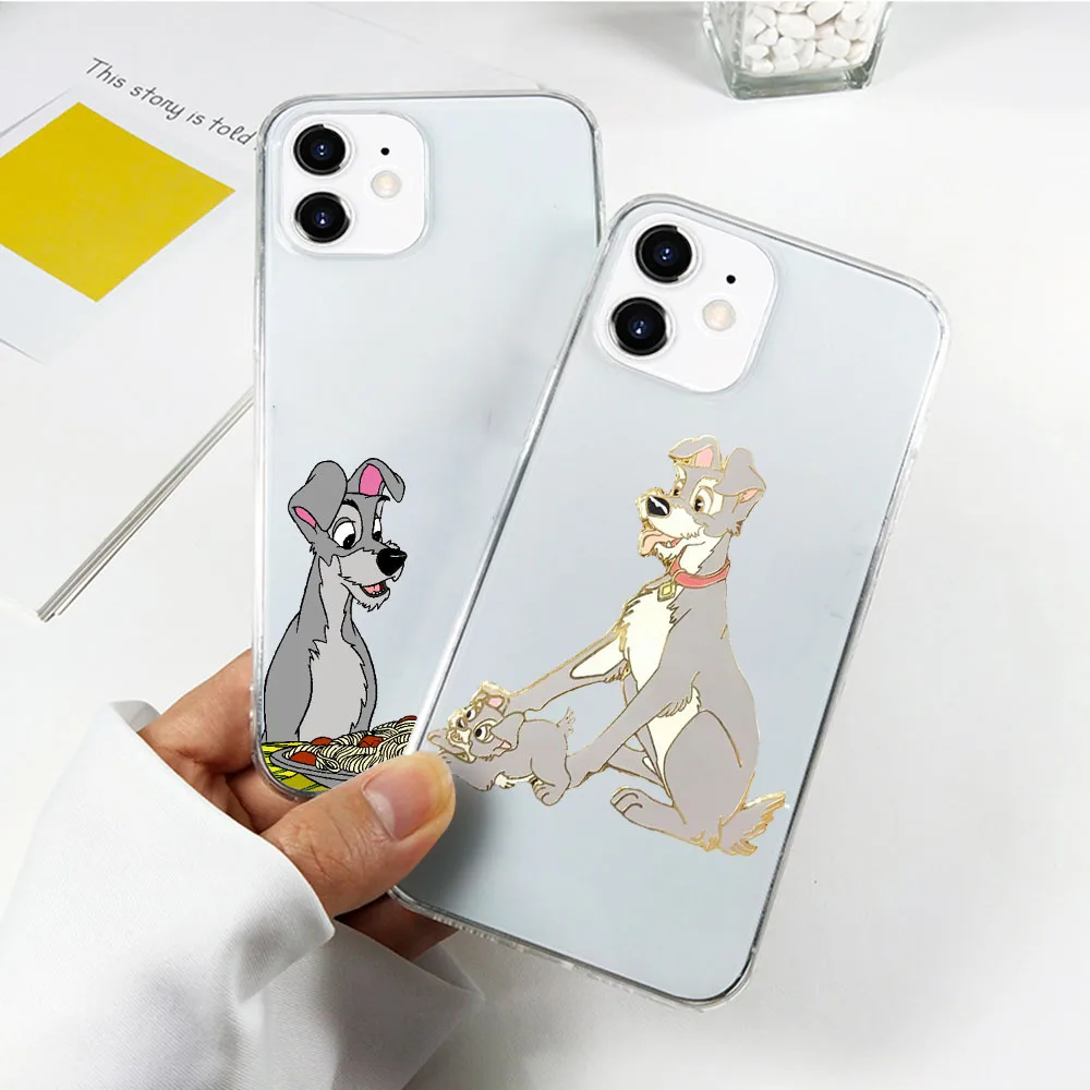 

A-35 Lady and the Tramp Transparent Cutout Soft Case for Tecno POP 5 LTE 4 Pova Neo 2 Spark Go 6 AIR 7 7P 8 8P 8C Pro