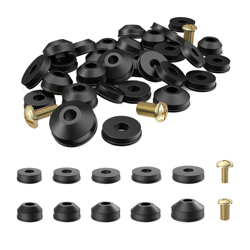 

58-Pack Faucet Washers, Replacement Kit Flat And Beveled Rubber Faucet Washers And Brass Bibb Screws Assortment