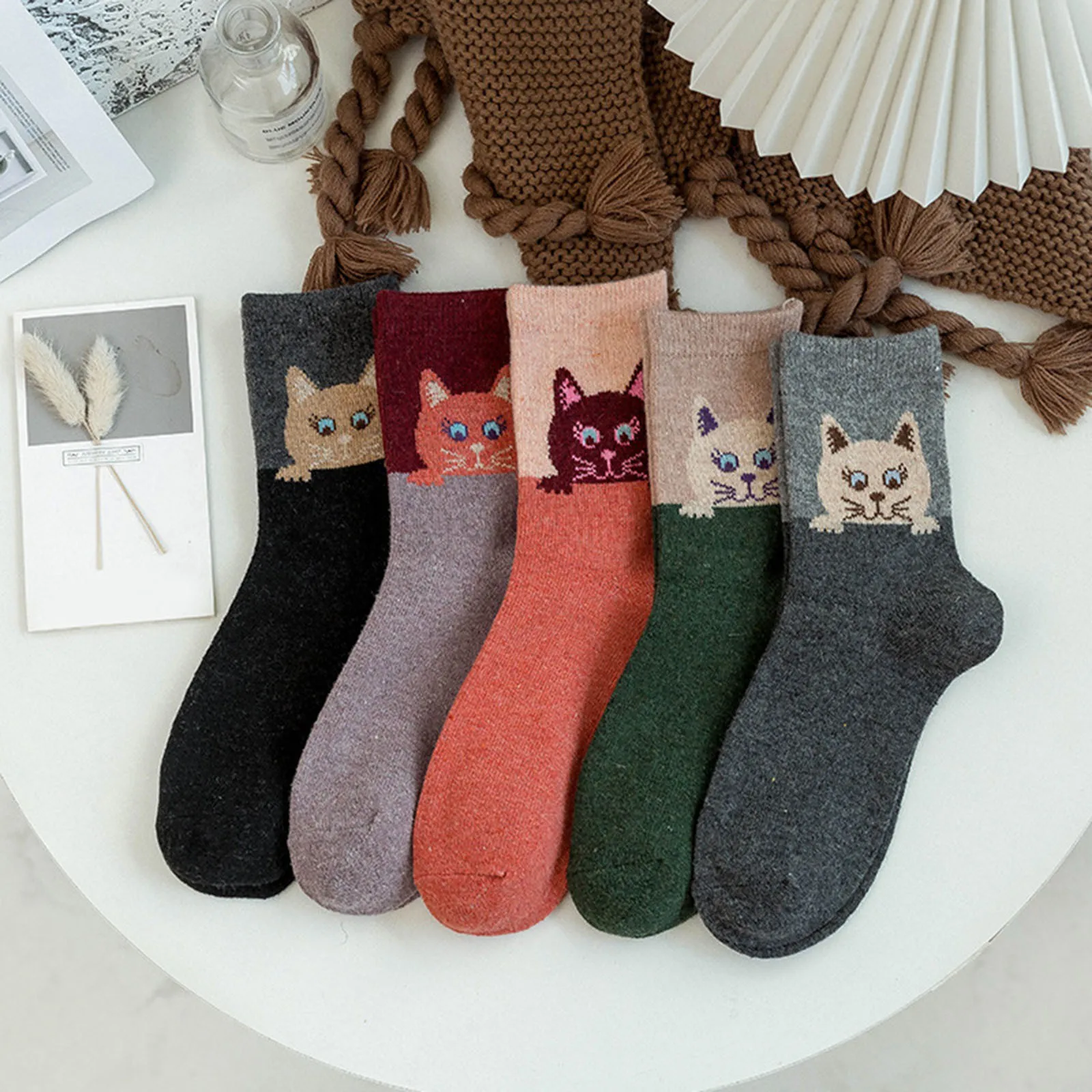 5 Pairs/lot Cute Cat Cartoon Cotton Socks Women Harajuku Fashion Colorful Cat Heads Korean Kawaii Girls Socks Set Chaussettes
5 Pairs/lot Cute Cat Cartoon Cotton Socks Women Harajuku Fashion Colorful Cat Heads Korean Kawaii Girls Socks Set Chaussettes