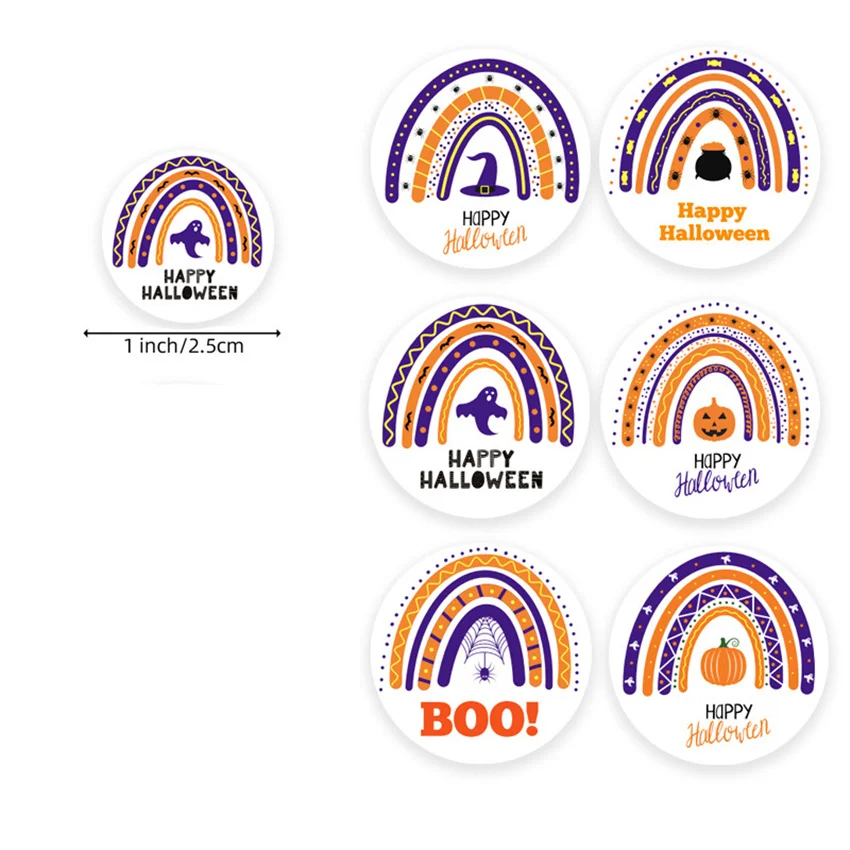 100-500pcs Rainbow Sticker Happy Halloween Pumpkin Ghost Sealing Label holiday Decoration Gift Box Candy Bag Stickers Party 
100-500pcs Rainbow Sticker Happy Halloween Pumpkin Ghost Sealing Label holiday Decoration Gift Box Candy Bag Stickers Party