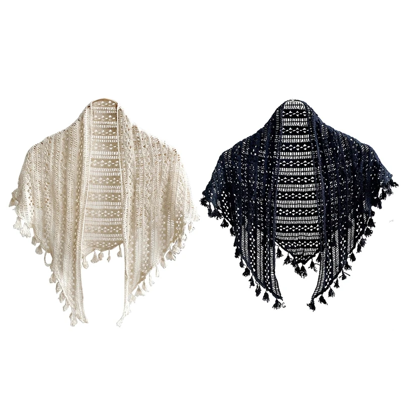 

573B Cotton Shoulder Wrap Triangular Shawl Wraps Shoulder Wrap Crochet Shawl Echarpe