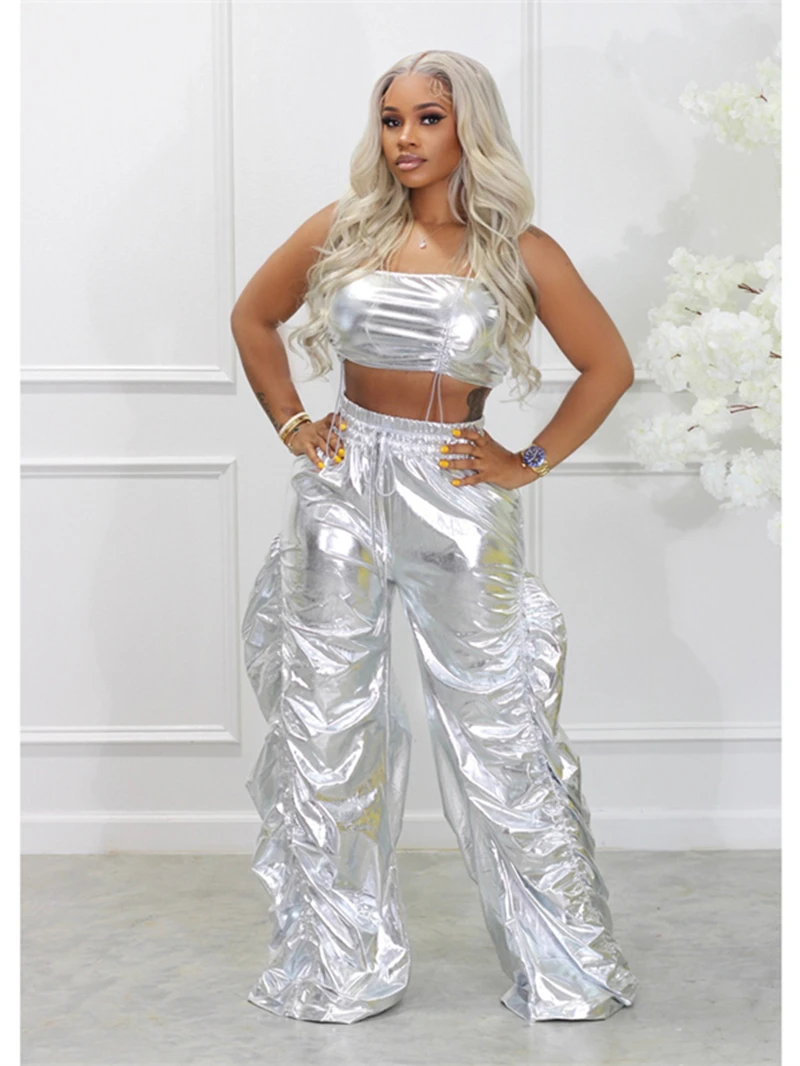INS CHIC Bronzing Tracksuit Women Two 2 Piece Set Summer Clothing Solid Tube Vest Crop Top and Side Ruched Pants Suit Woman Sets
INS CHIC Bronzing Tracksuit Women Two 2 Piece Set Summer Clothing Solid Tube Vest Crop Top and Side Ruched Pants Suit Woman Sets
