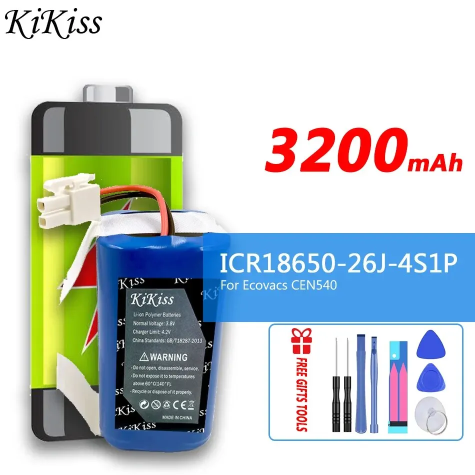 Мощная батарея 3200 мАч KiKiss ICR1865026J4S1P Для Ecovacs ICR18650-26J-4S1P CEN540/546/550/640
Мощная батарея 3200 мАч KiKiss ICR1865026J4S1P Для Ecovacs ICR18650-26J-4S1P CEN540/546/550/640