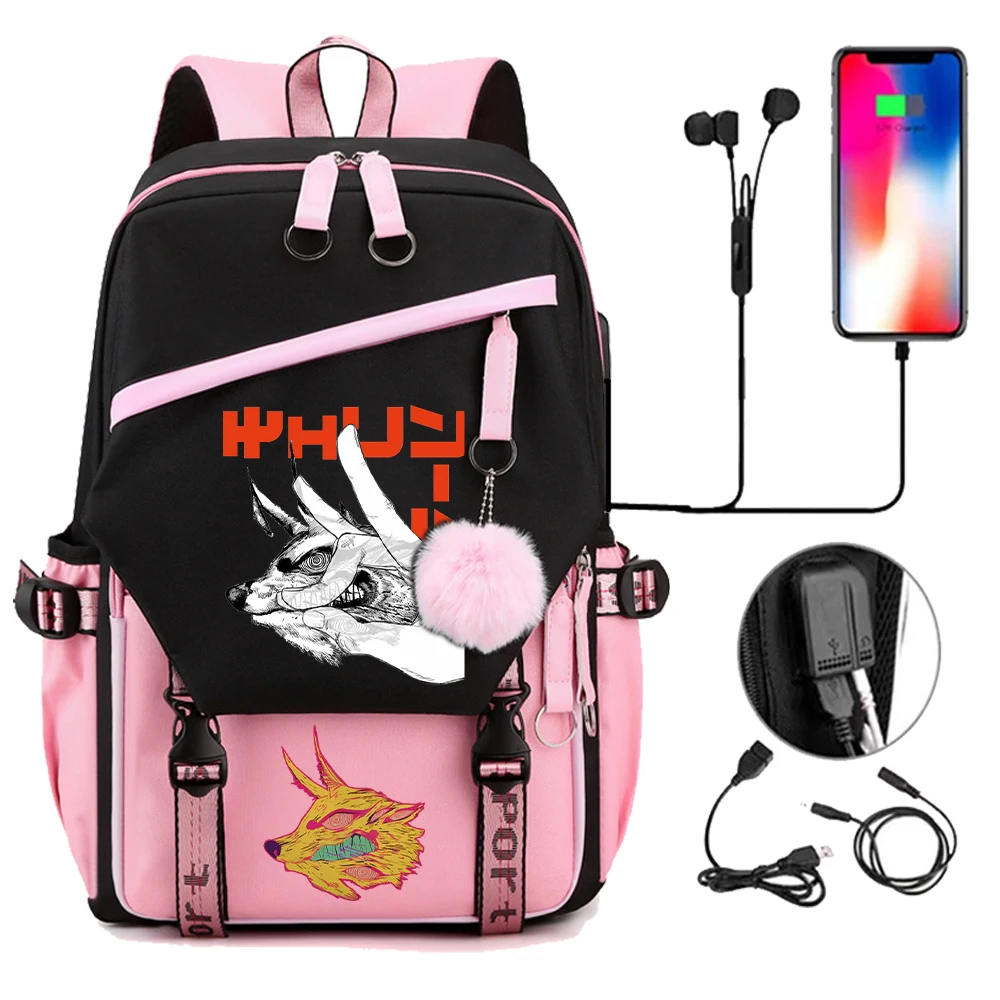 Fashion Mochila School Bag Girl Bookbag Kawaii Black Rucksack Usb Port Backpack Chainsaw Man Devil Fox Anime Teen Girls Backpack
Fashion Mochila School Bag Girl Bookbag Kawaii Black Rucksack Usb Port Backpack Chainsaw Man Devil Fox Anime Teen Girls Backpack