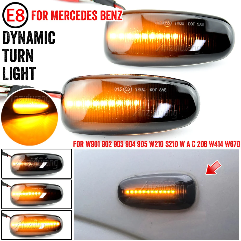 2PCS Led Dynamic Side Marker Turn Signal Indicator Light Sequential Blinker fit For Mercedes BENZ W210 W202 W208 R170 Vito W638
2PCS Led Dynamic Side Marker Turn Signal Indicator Light Sequential Blinker fit For Mercedes BENZ W210 W202 W208 R170 Vito W638