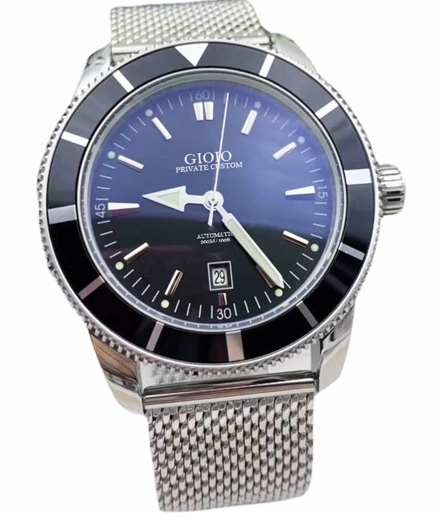 Мужские механические Автоматические часы SuperOcean черный синий керамический 
Мужские механические Автоматические часы SuperOcean черный синий керамический