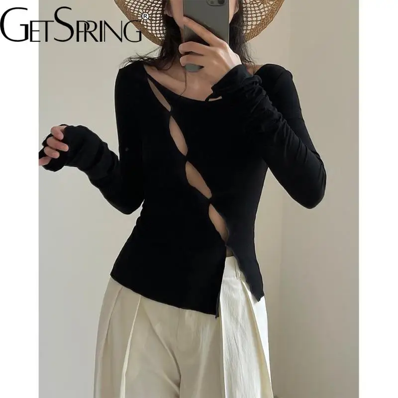 GetSpring Women T Shirt Long Sleeves Hollow Out Tshirt Loose Casual Solid Fashion Ladies Tee Shirt Female Summer Top 2022 New 
GetSpring Women T Shirt Long Sleeves Hollow Out Tshirt Loose Casual Solid Fashion Ladies Tee Shirt Female Summer Top 2022 New