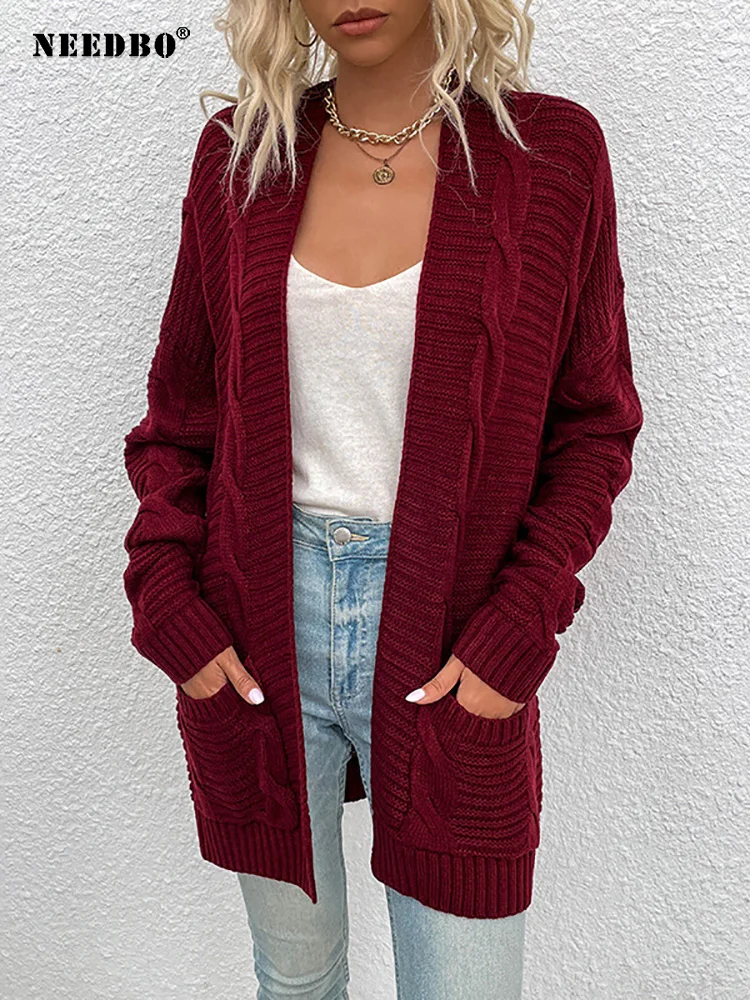 Cardigan Women Sweater Autumn Winter Long Sleeve Knitted Sweater Femme Jacket Loose Office Ladies Elegant Solid Color Mid Coat
Cardigan Women Sweater Autumn Winter Long Sleeve Knitted Sweater Femme Jacket Loose Office Ladies Elegant Solid Color Mid Coat