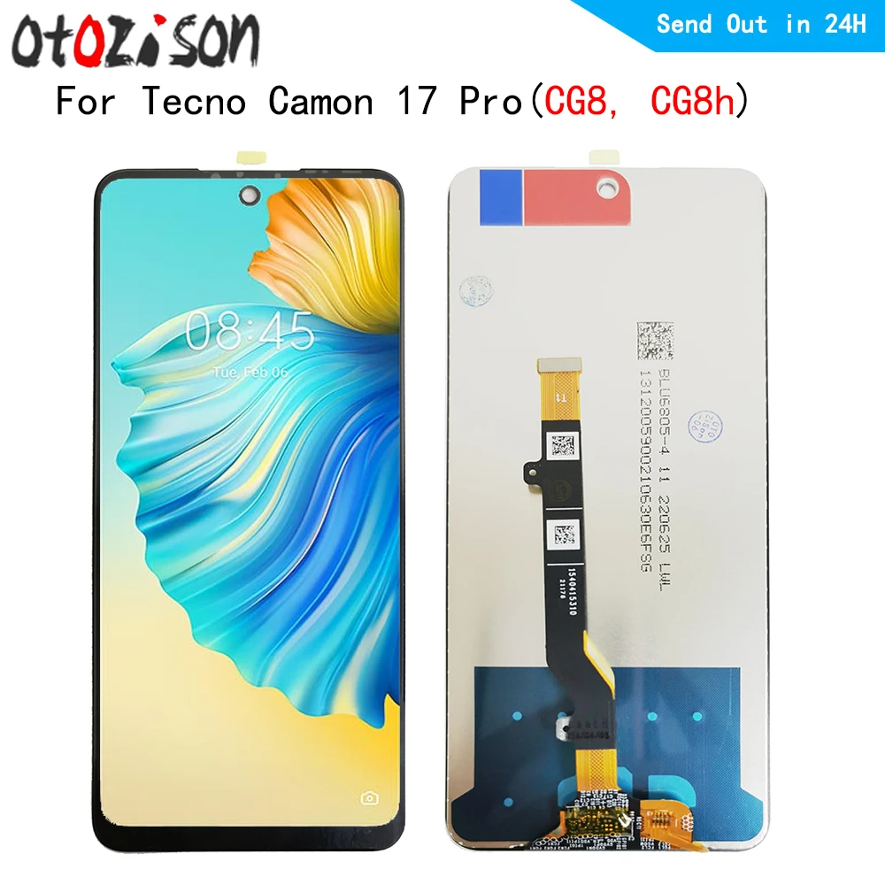 CG8 ЖК-дисплей 6 8 дюйма IPS для Tecno Camon 17 Pro CG8h с цифровым преобразователем сенсорного