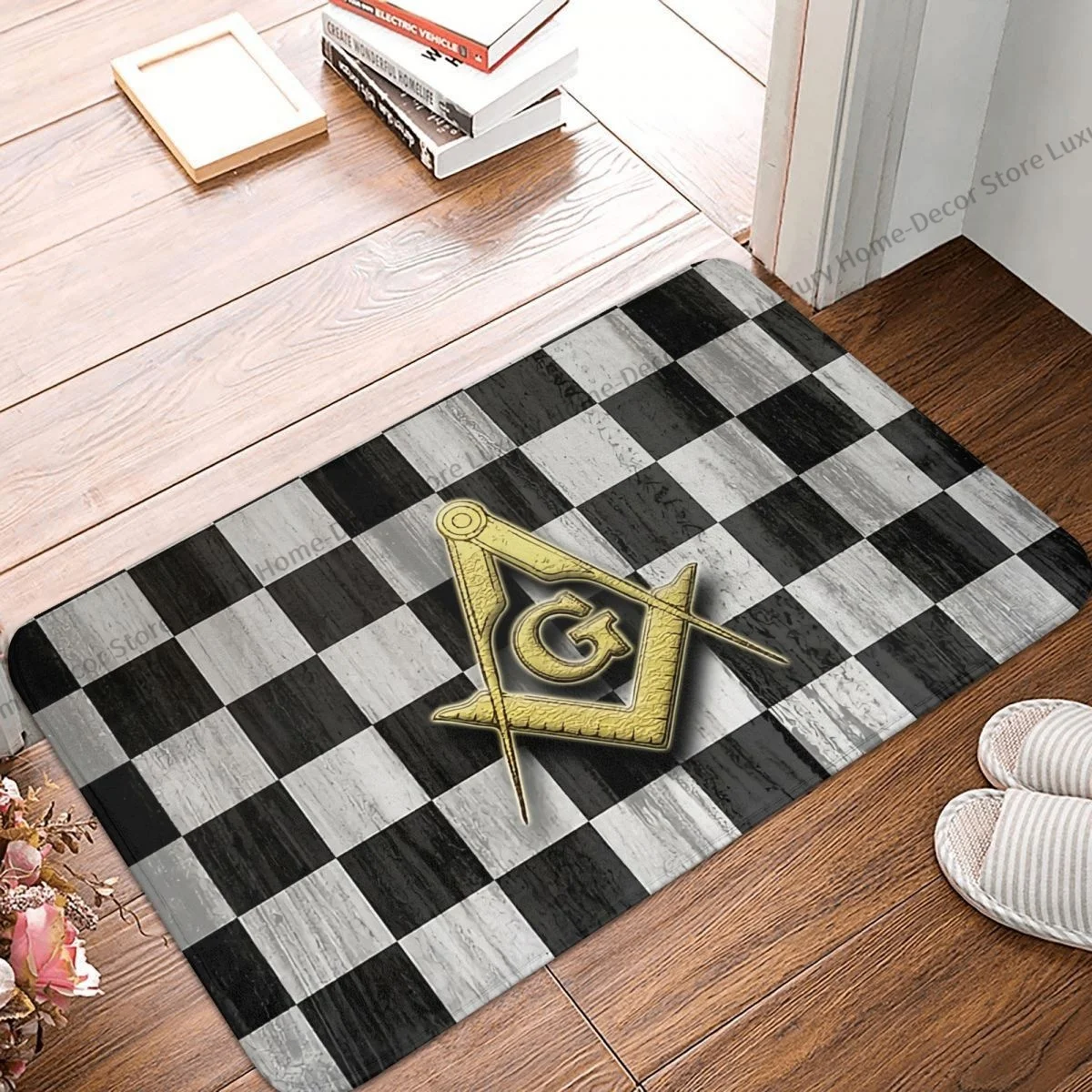 Bath Mat Square Compass And Checkers Doormat Flannel Carpet Balcony Rug Home Decor
Bath Mat Square Compass And Checkers Doormat Flannel Carpet Balcony Rug Home Decor
