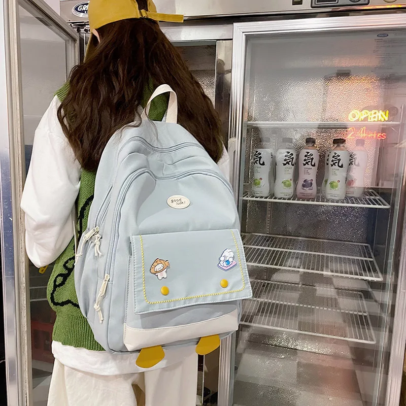 New Mori girl fashion cute cartoon backpack nylon material fresh and sweet campus student bag
New Mori girl fashion cute cartoon backpack nylon material fresh and sweet campus student bag