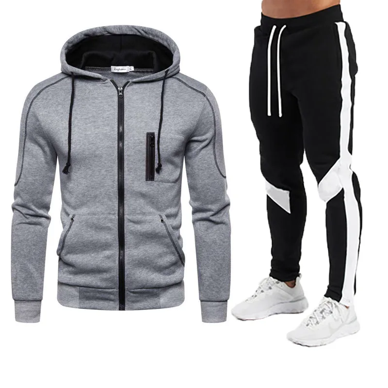 2022 Autumn Winter Zipper Men's Set Sportswear 2-piece Thick Fleece Hooded Sweater Sweater Pants Fashion Brand Sports Suit Men
2022 Autumn Winter Zipper Men's Set Sportswear 2-piece Thick Fleece Hooded Sweater Sweater Pants Fashion Brand Sports Suit Men