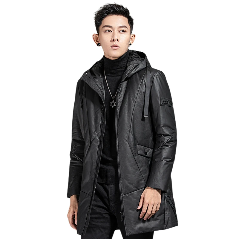 Genuine Cow Leather Clothes Mens Long Type Trench Winter Hooded Thickened First Layer Cowhide Down Jacket Coat
Genuine Cow Leather Clothes Mens Long Type Trench Winter Hooded Thickened First Layer Cowhide Down Jacket Coat