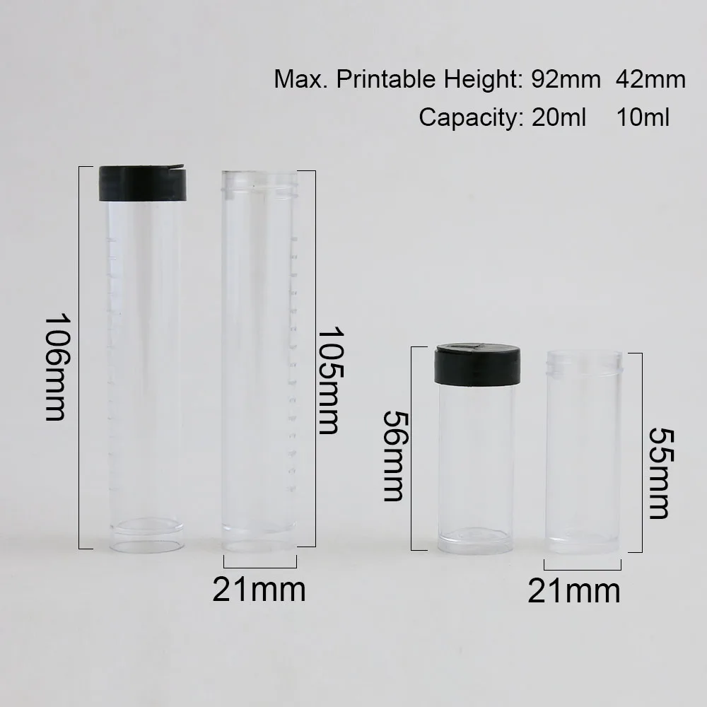 Empty 10ml 20ml Clear Plastic Tube Plastic Bottle Test Tube Shape with Cap Used for Beads Jewelry Storage
Empty 10ml 20ml Clear Plastic Tube Plastic Bottle Test Tube Shape with Cap Used for Beads Jewelry Storage