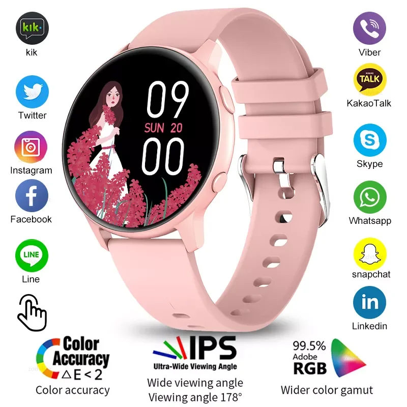 

Новинка 2022, женские умные часы с сенсорным экраном, спортивные фитнес-часы IP67, водонепроницаемые умные часы с Bluetooth для Android и ios, мужские + кор...