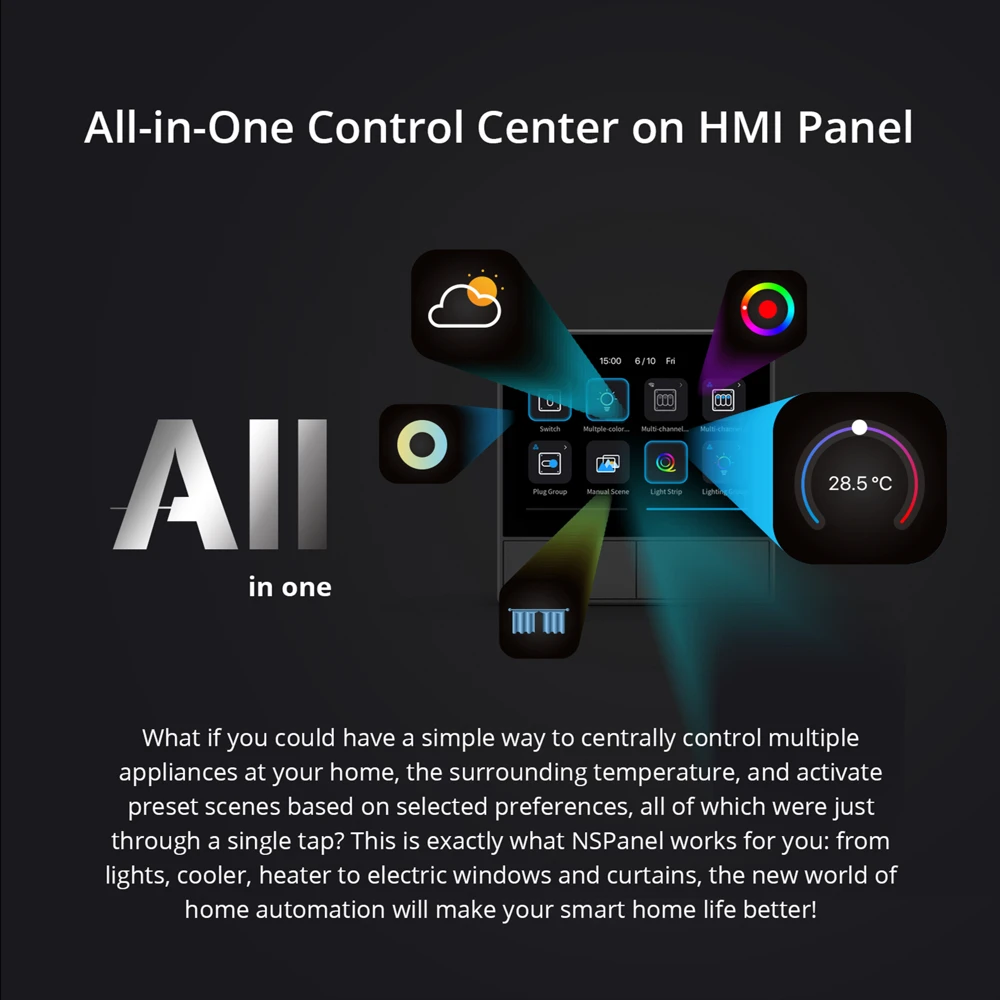 SONOFF NSPanel Smart Scene Wall Switch EU/ US Wifi Smart Thermostat Display Switch All-in-One Control for Alexa Google Home
SONOFF NSPanel Smart Scene Wall Switch EU/ US Wifi Smart Thermostat Display Switch All-in-One Control for Alexa Google Home