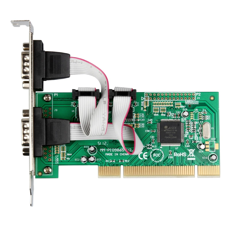 

NEW PCI Serial Card 2 Port RS232 Industrial PCI Serial Port Card PCI to COM Ports 9Pin RS-232 Serial Expansion Card MCS9865 Chip