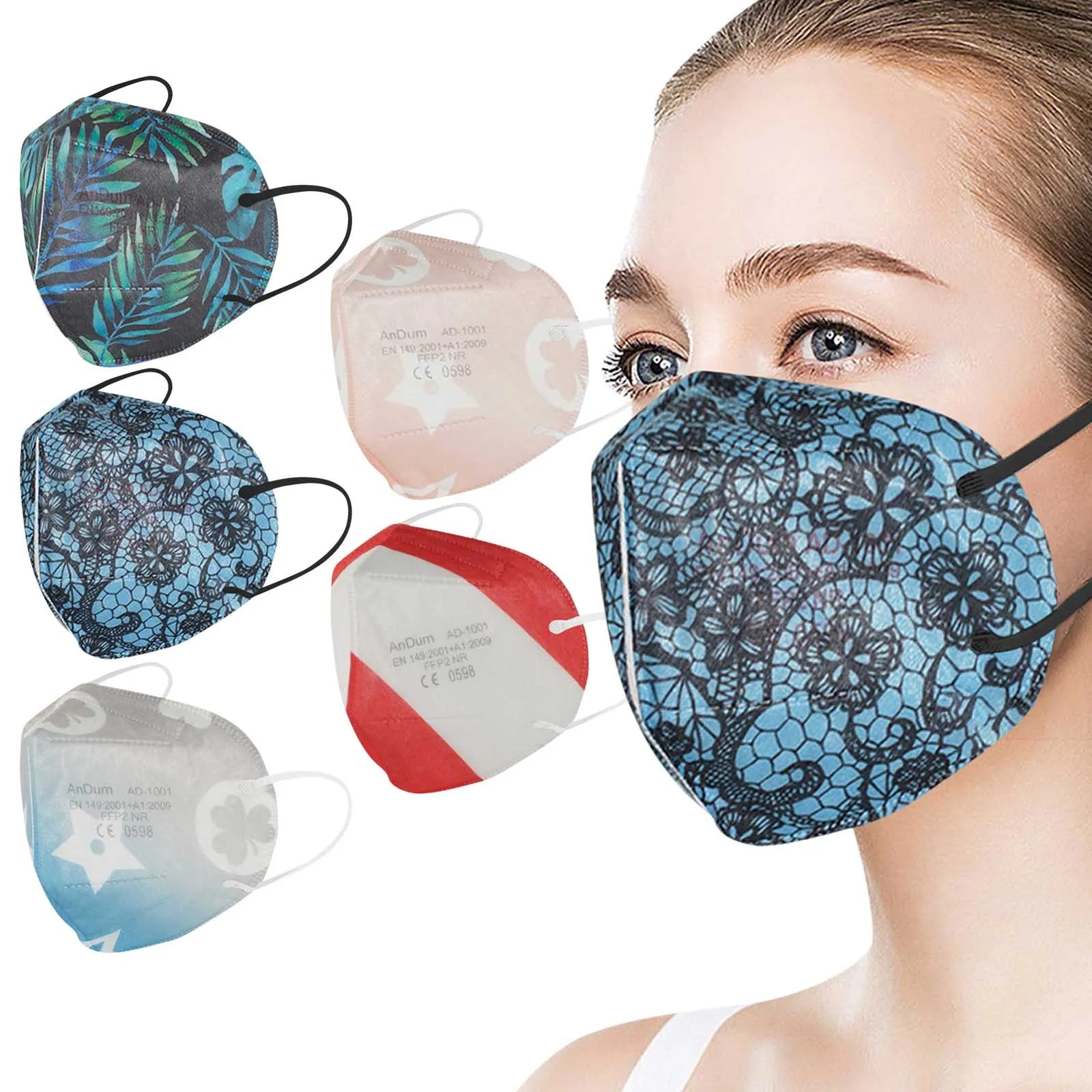 

10pcs 5-layer High-density Masks For Adult Pm2.5 Wind And Mist Pollution Protection Filter 3d Mouth Mask Cover Masque Decoration