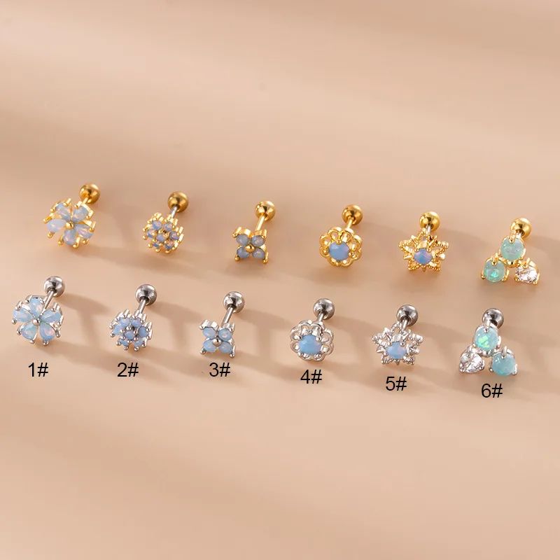 1Piece Blue Opal Stone Cartilage Stud Earring 20G Stainless Steel 0.8mm Ear Conch Helix Snug Screw Back Earring Piercing Jewelry
1Piece Blue Opal Stone Cartilage Stud Earring 20G Stainless Steel 0.8mm Ear Conch Helix Snug Screw Back Earring Piercing Jewelry