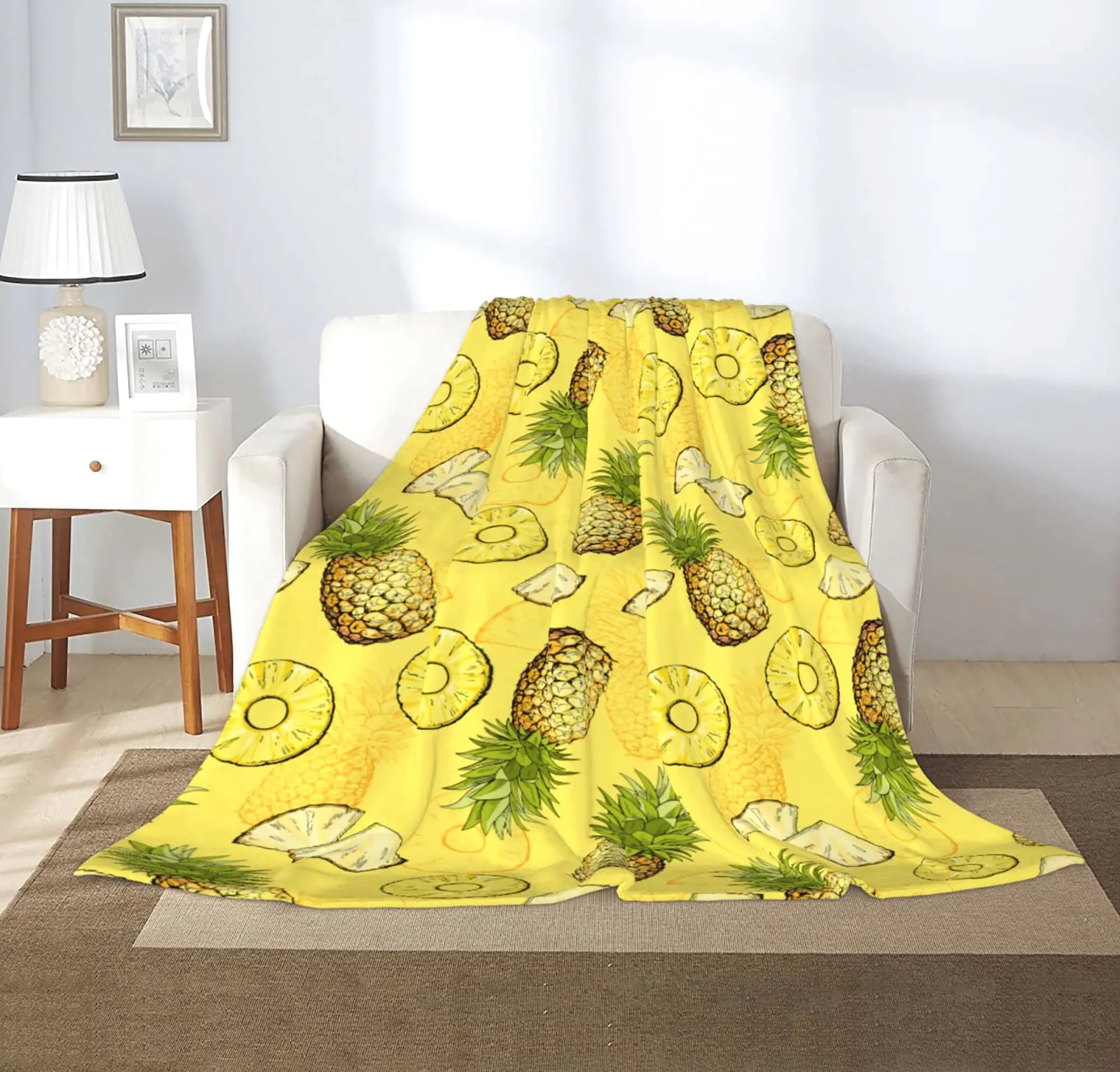 Pineapple Throw Blanket Colorful Print Flannel Fleece Blanket Super Soft Warm Throws Blanket for Bed Couch Sofa King Pineapple
Pineapple Throw Blanket Colorful Print Flannel Fleece Blanket Super Soft Warm Throws Blanket for Bed Couch Sofa King Pineapple
