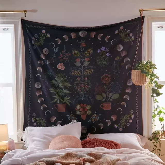 Phase Tapestry Wall Hanging Botanical Celestial Floral Wall Tapestry Hippie Flower Wall Carpets Dorm Decor Starry SkyCarpet
Phase Tapestry Wall Hanging Botanical Celestial Floral Wall Tapestry Hippie Flower Wall Carpets Dorm Decor Starry SkyCarpet