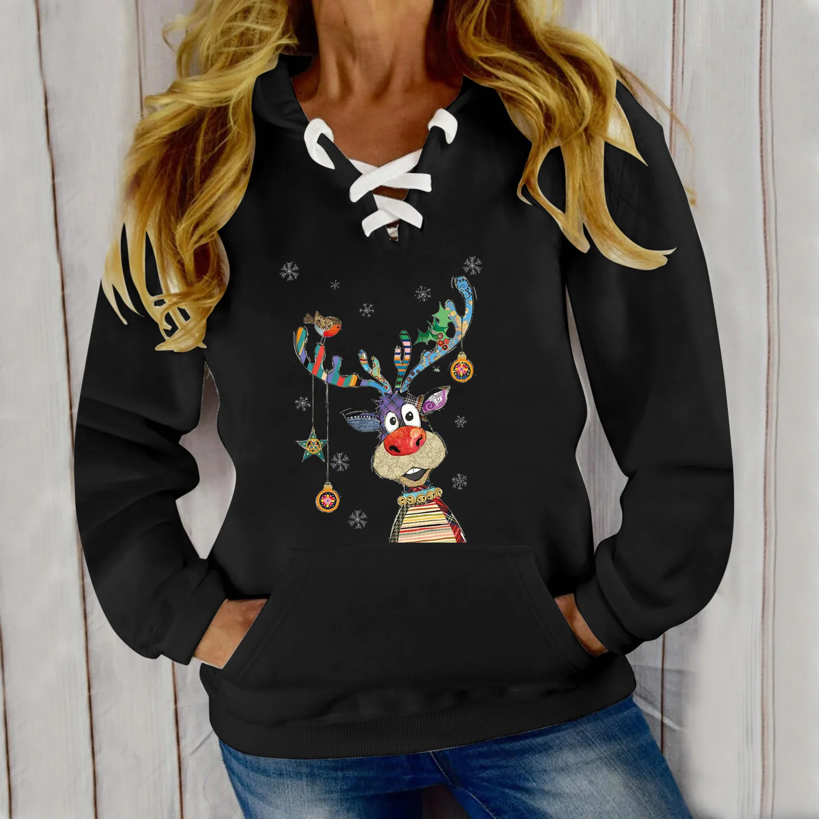 Womens Autumn Deer Print Blouse Long Sleeve Christmas Printed Fleece Hoodie Front Pocket Button down Hoodie Fleece Jacket
Womens Autumn Deer Print Blouse Long Sleeve Christmas Printed Fleece Hoodie Front Pocket Button down Hoodie Fleece Jacket