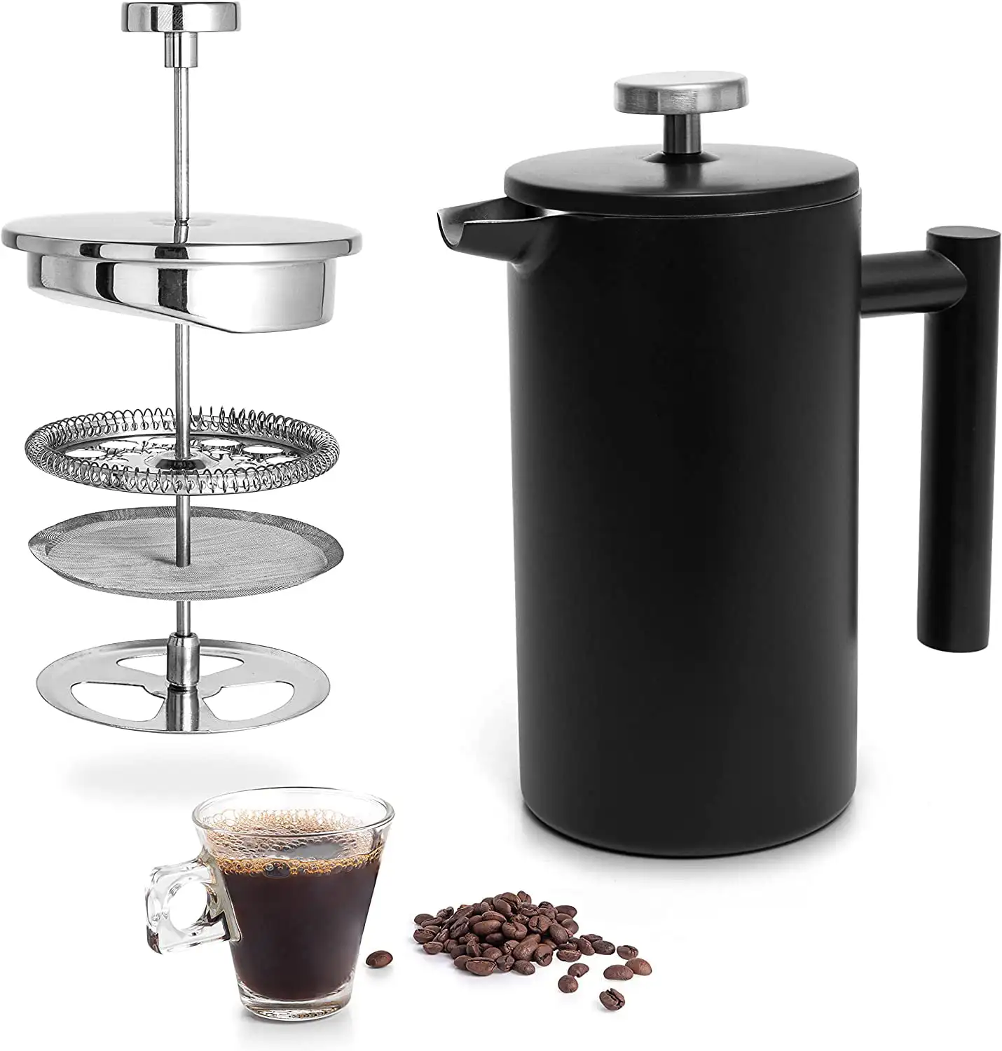 French Easy Press Coffee Maker, Double Wall Metal Insulation - 27 Oz 800 ml (Black)
French Easy Press Coffee Maker, Double Wall Metal Insulation - 27 Oz 800 ml (Black)