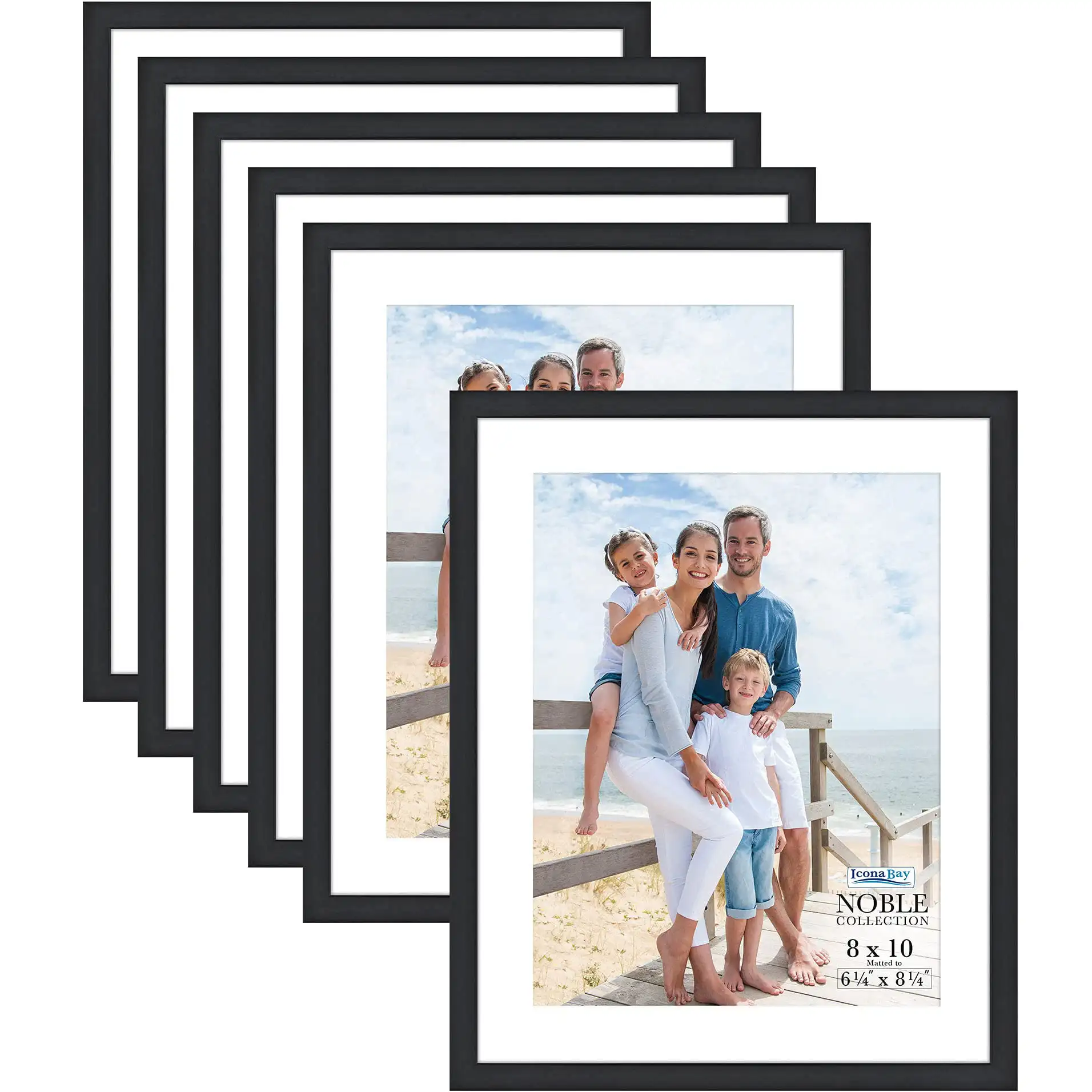 8x10 Black Picture Frames w/ Removable Mat, Contempo-Modern Style, 6 Pack, Noble Collection (US Company)
8x10 Black Picture Frames w/ Removable Mat, Contempo-Modern Style, 6 Pack, Noble Collection (US Company)