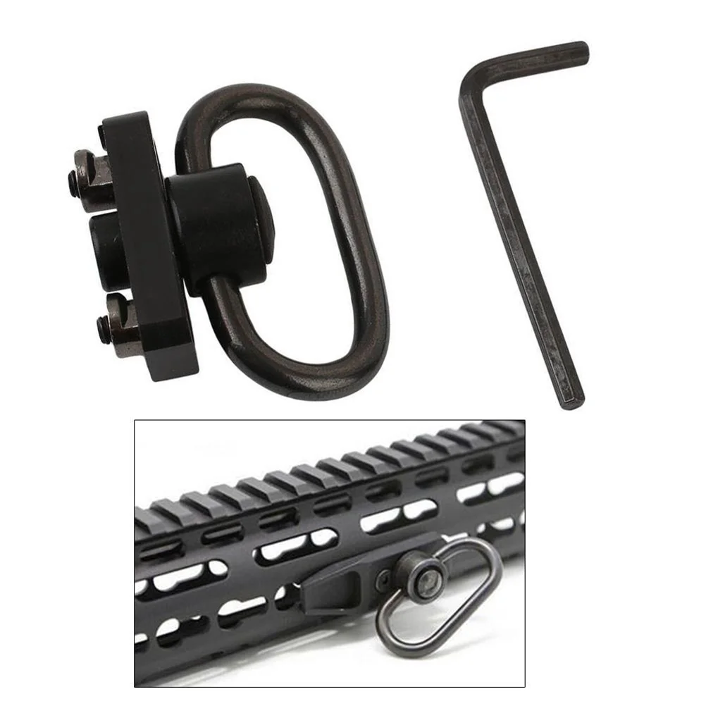Universal Push Button Quick Detach Metal Sling Swivel with Keymod Rail Adaptor Mount Kit
Universal Push Button Quick Detach Metal Sling Swivel with Keymod Rail Adaptor Mount Kit