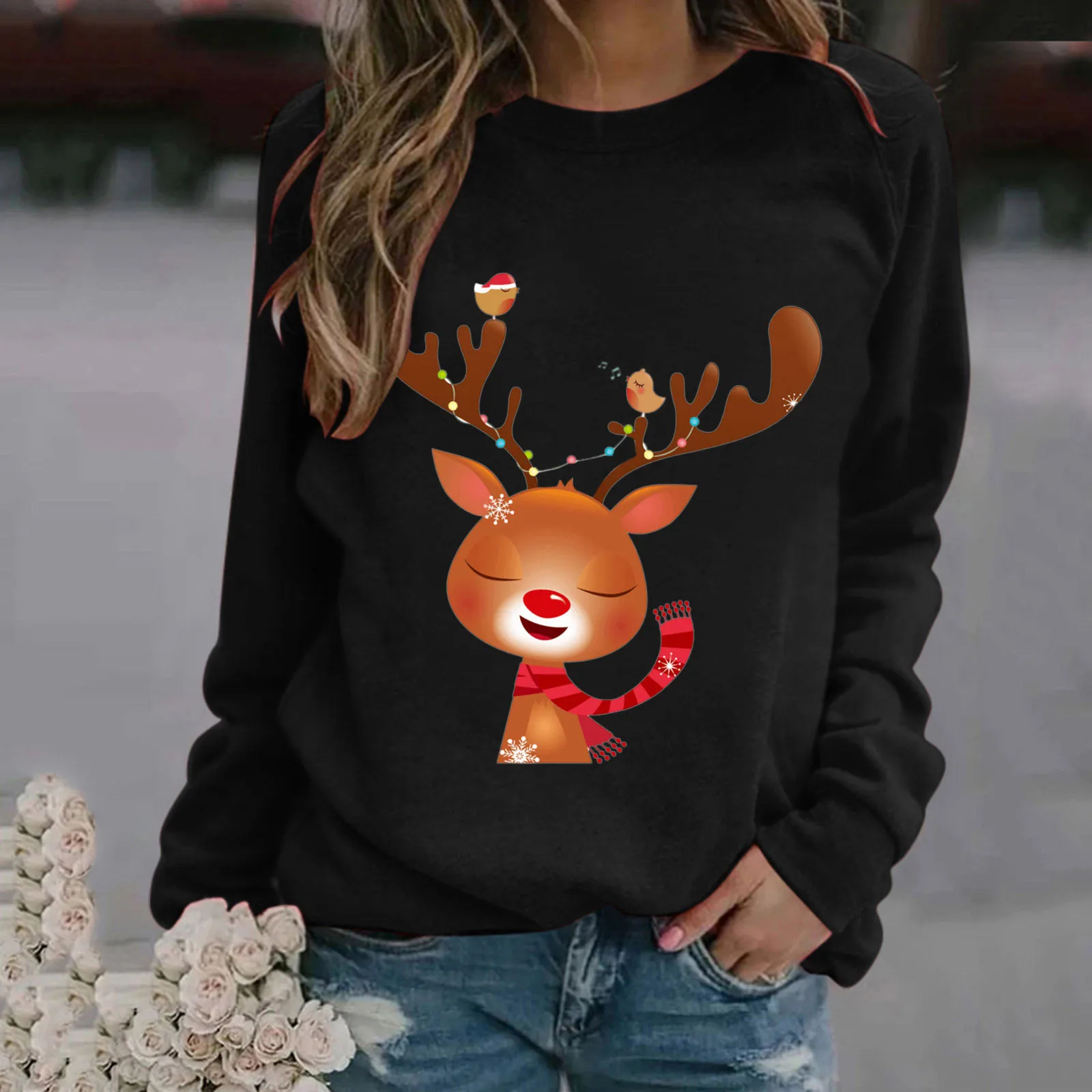 Rheaclot Christmas Cute Pullover Printing Women's Causal Cotton Long Sleeve SweatShirt
Rheaclot Christmas Cute Pullover Printing Women's Causal Cotton Long Sleeve SweatShirt