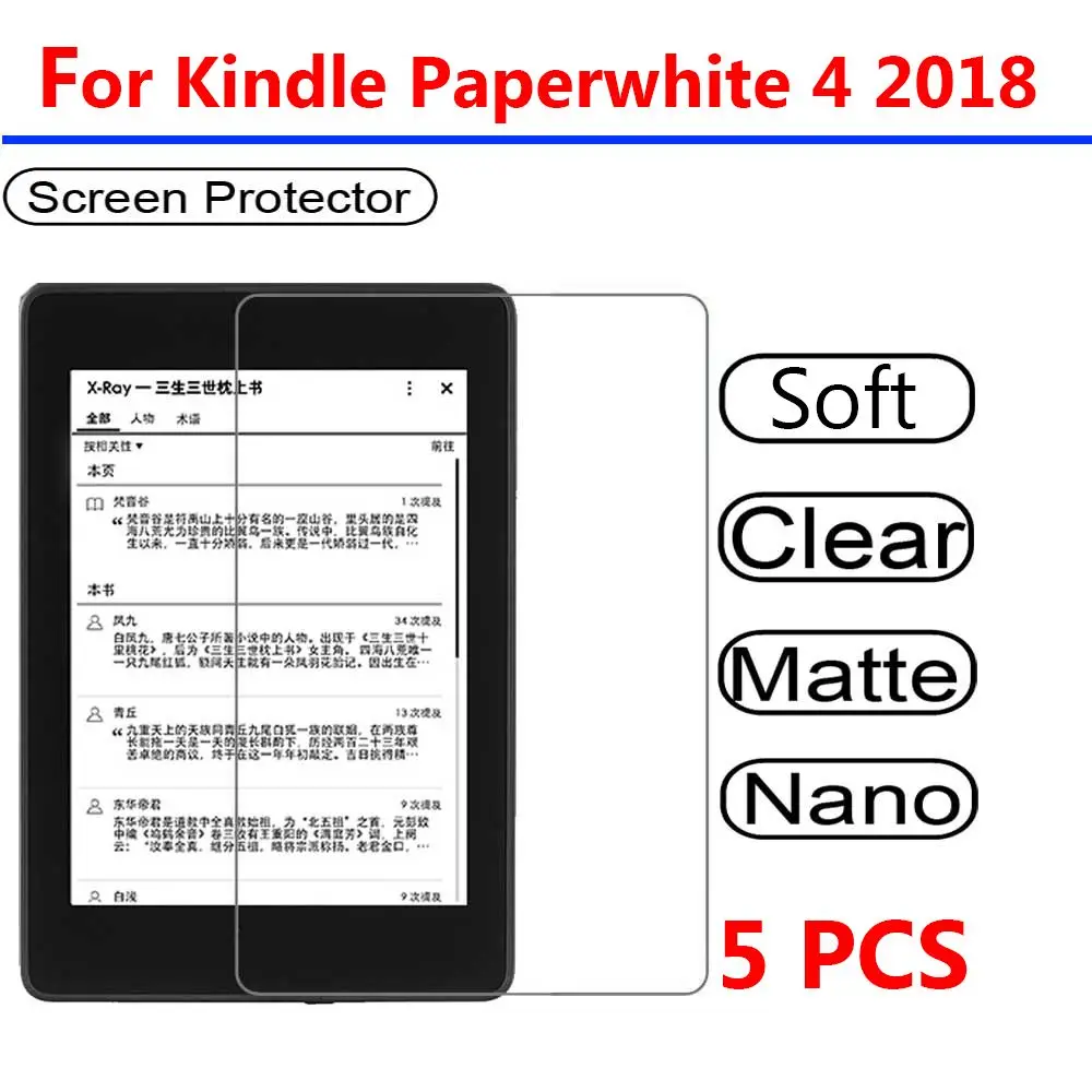 e-Reader High Transparency Anti-Fingerprint Screen Protector Protective Film Guard Matte For Kindle Paperwhite 4 2018
e-Reader High Transparency Anti-Fingerprint Screen Protector Protective Film Guard Matte For Kindle Paperwhite 4 2018