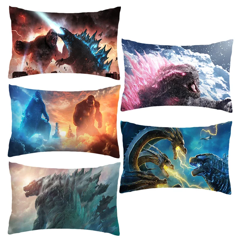 Длинная наволочка в стиле аниме Godzilla Kong мультяшная фигурка 30x50 40x60 домашнее