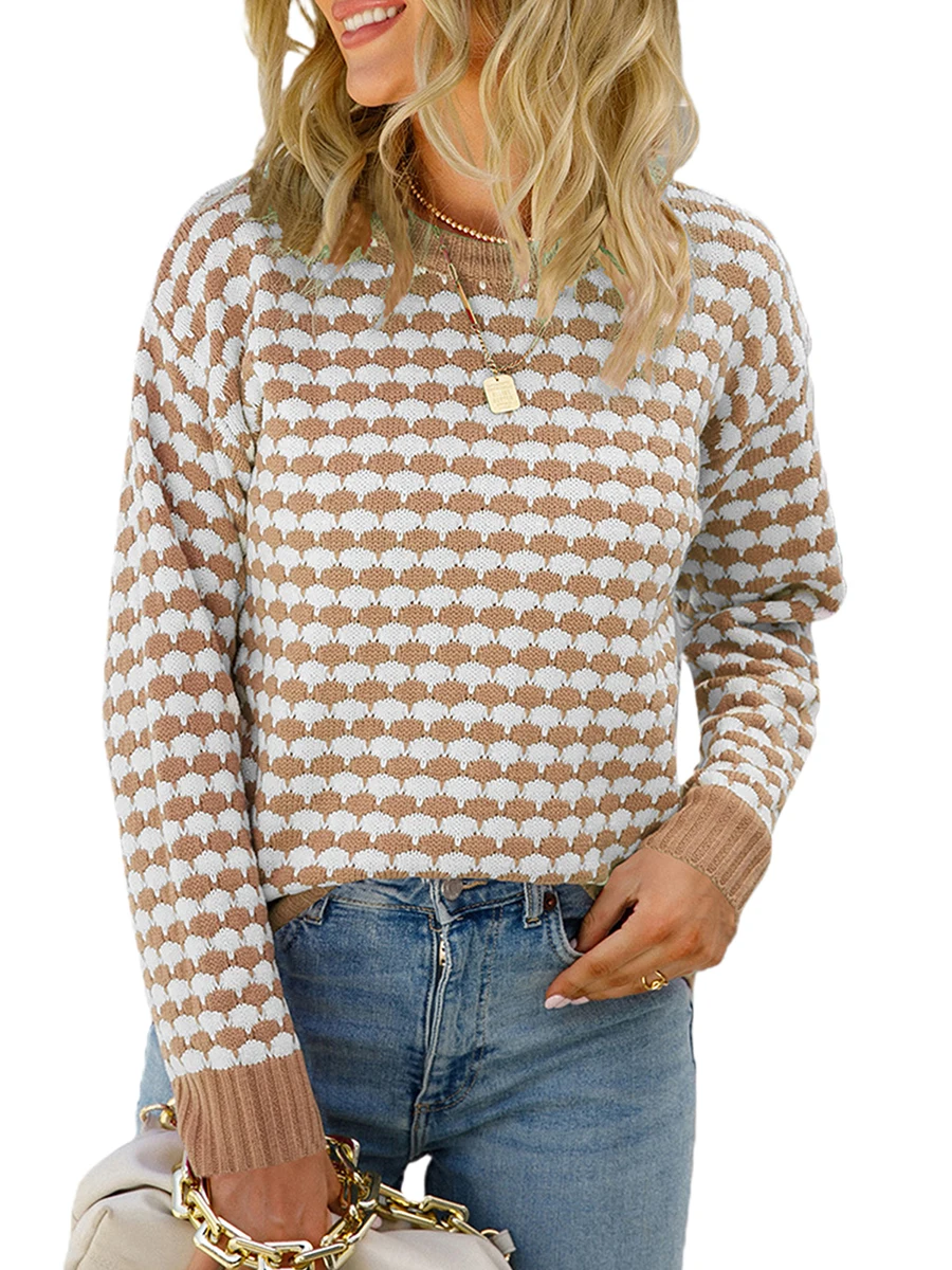 Female Sweater Contrast Color Crew Neck Long Sleeve Patchwork Knitwear Autumn Outfit S M L XL
Female Sweater Contrast Color Crew Neck Long Sleeve Patchwork Knitwear Autumn Outfit S M L XL