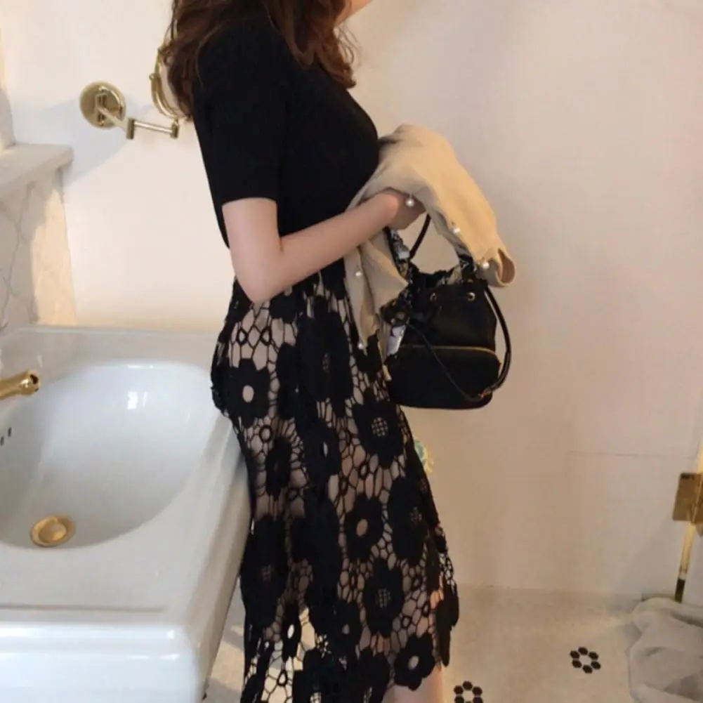 Fashion Lace Skirt Skin-Touch Women Skirt Elastic Waistband Office Lady Hollow Lace Midi Skirt Versatile
Fashion Lace Skirt Skin-Touch Women Skirt Elastic Waistband Office Lady Hollow Lace Midi Skirt Versatile