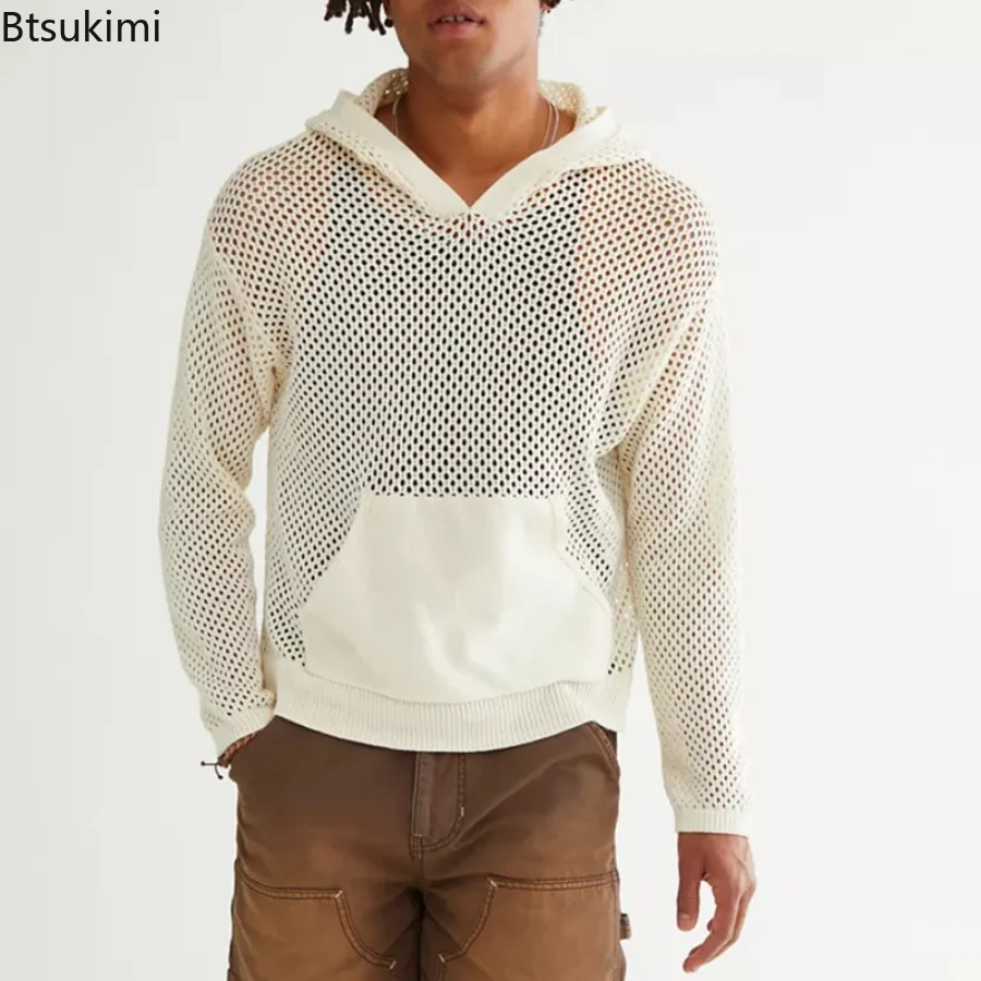 2023 Spring Summer Men's Casual Long Sleeve T-shirt Fashion Hollow Out Loose Relaxed Large Sports Top Male Hooded Sweater Tops
2023 Spring Summer Men's Casual Long Sleeve T-shirt Fashion Hollow Out Loose Relaxed Large Sports Top Male Hooded Sweater Tops