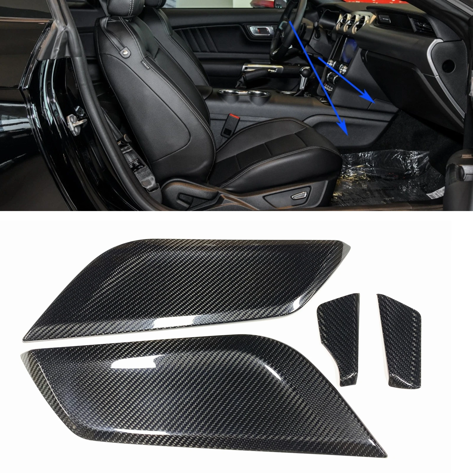 4pcs Center Console Side Panel Trim For Ford Mustang 2015-2019 Real Carbon Fiber Car Gear Shift Board Cover Sticker Decoration
4pcs Center Console Side Panel Trim For Ford Mustang 2015-2019 Real Carbon Fiber Car Gear Shift Board Cover Sticker Decoration