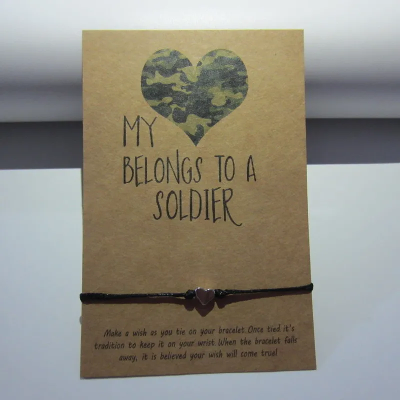 my heart belong to solider Good Luck Wish Card Star Charm Adjustable Wax Rope Bracelet Friendship Jewelry
my heart belong to solider Good Luck Wish Card Star Charm Adjustable Wax Rope Bracelet Friendship Jewelry
