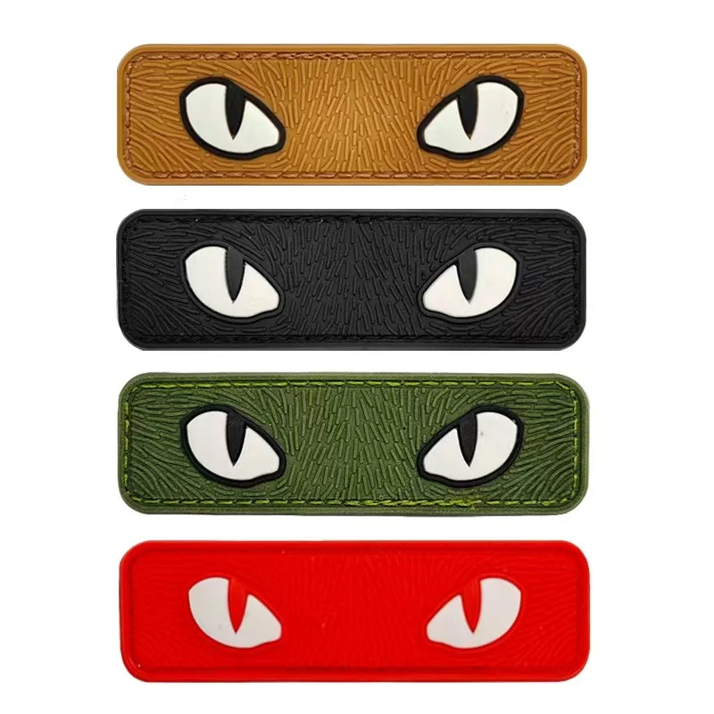 

Velcro 3D PVC Rubber Patch Cat Eye Helmet Badge Demon Eye Outdoor Accessories Velcro Armband War Morale Patch Military Airsoft