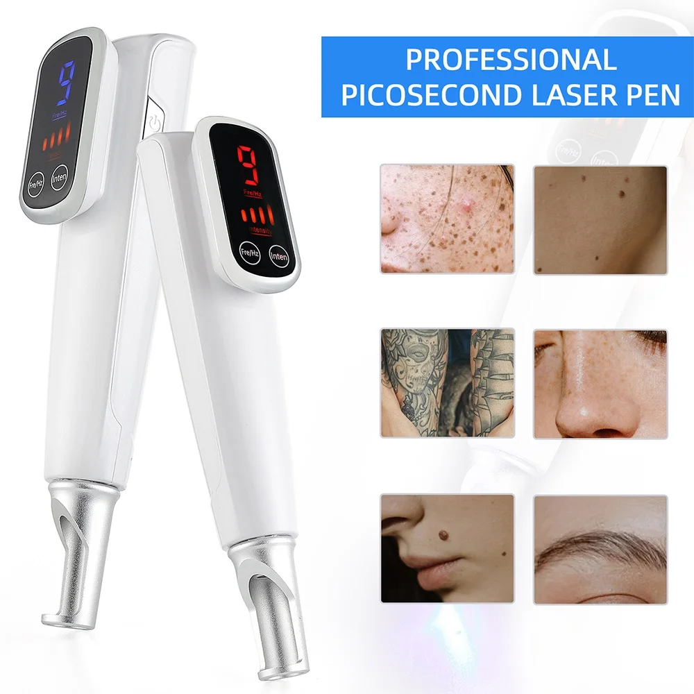 

Лазерная ручка Picosecond с сенсорным экраном 9 уровней, лазерная терапия синим/красным светом, удаление шрамов от темных пятен тела и татуировок...