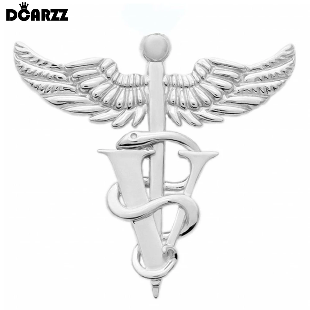 

DCARZZ Veterinary Caduceus Classic Brooch Pins Snake Stick Wings Medical Lapel Backpack Badge Jewelry Gift for Vet Doctor Nurse