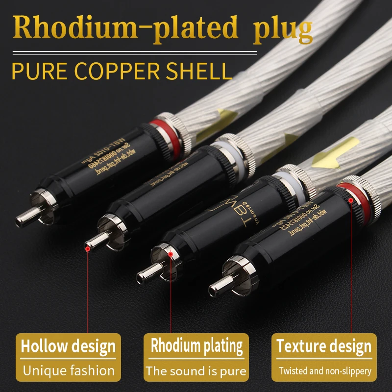 

1Pair Hifi Audio 5N OCC Silver Plated RCA interconnect cable Audiophile RCA TO RCA Audio Cable