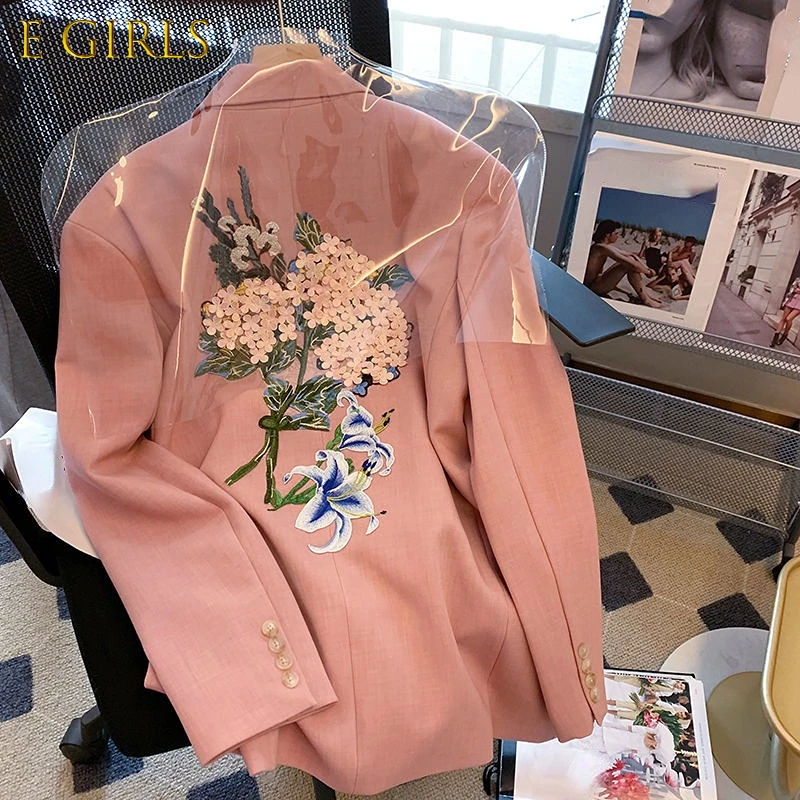 E GIRLS Women Blazers Fashion Floral Embroidery Coat Long Sleeve Turn-down Collar Suit Jacket 2022 Spring Elegant Blazer Tops
E GIRLS Women Blazers Fashion Floral Embroidery Coat Long Sleeve Turn-down Collar Suit Jacket 2022 Spring Elegant Blazer Tops