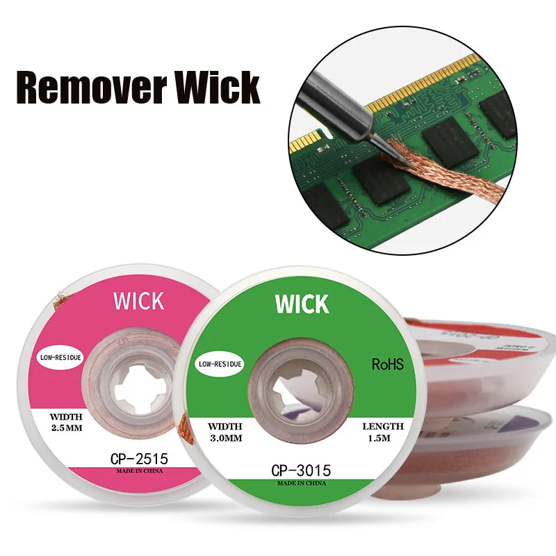Desoldering Braid Solder Remover Wick Wire Welding Tin Sucker Cable Lead Cord Flux Repair Tool
Desoldering Braid Solder Remover Wick Wire Welding Tin Sucker Cable Lead Cord Flux Repair Tool