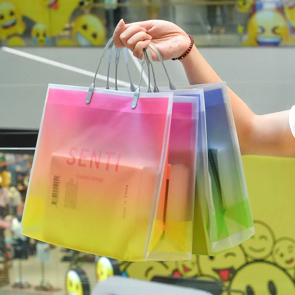 Gradient Color Shopping Bag Reusable Foldable Frosted Tote Waterproof Storage Bag Women Translucent Eco Shopper Bag Gift Pouch
Gradient Color Shopping Bag Reusable Foldable Frosted Tote Waterproof Storage Bag Women Translucent Eco Shopper Bag Gift Pouch