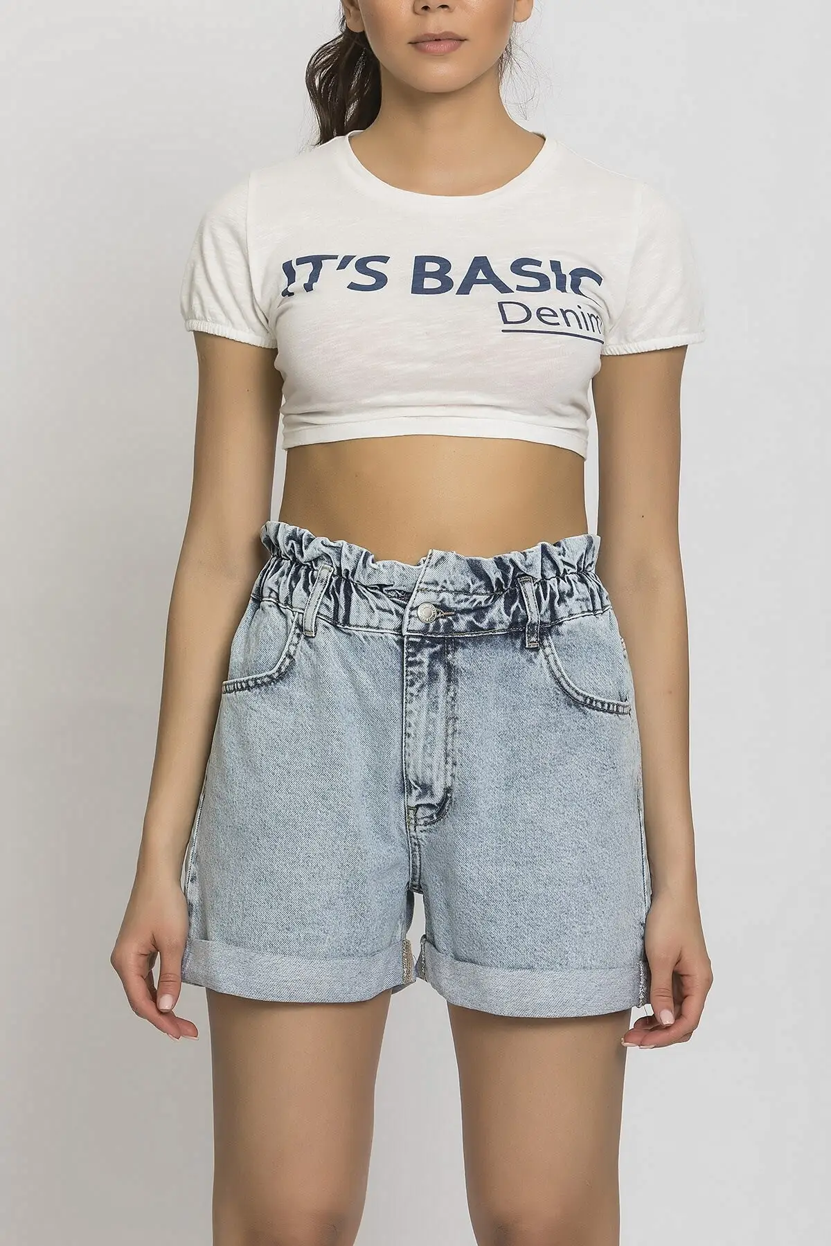 Women's Shorts Blue Elastic Waist Jean New Summer Fashion Bermuda Basic Short Pants Mini Trousers Short Pants
Women's Shorts Blue Elastic Waist Jean New Summer Fashion Bermuda Basic Short Pants Mini Trousers Short Pants