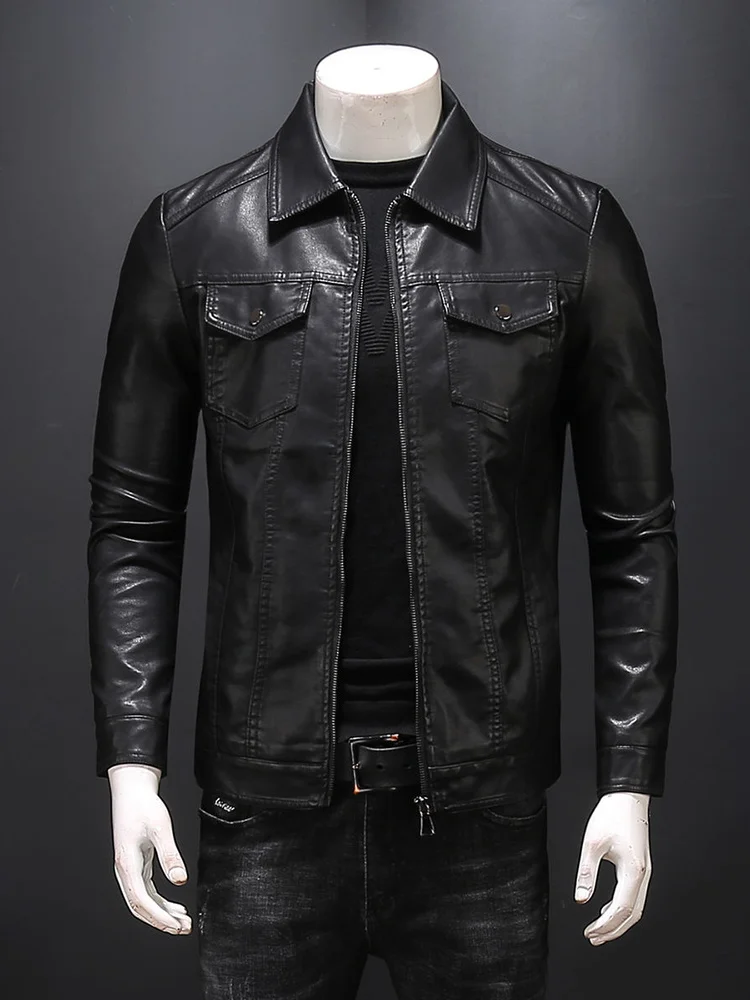 Autumn 2023 Men's Lapel Slim Fit Motorcycle Leather Jacket Men's Bike Blouse Fur Fashion Coat Clothes Free Shipping 21Q2509
Autumn 2023 Men's Lapel Slim Fit Motorcycle Leather Jacket Men's Bike Blouse Fur Fashion Coat Clothes Free Shipping 21Q2509