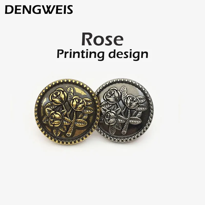 10pcs Gold&Silver Color Rose Metal Buttons For Clothing Luxury Sewing Button DIY Handmade Women Coat Accessories Materials Decor
10pcs Gold&Silver Color Rose Metal Buttons For Clothing Luxury Sewing Button DIY Handmade Women Coat Accessories Materials Decor