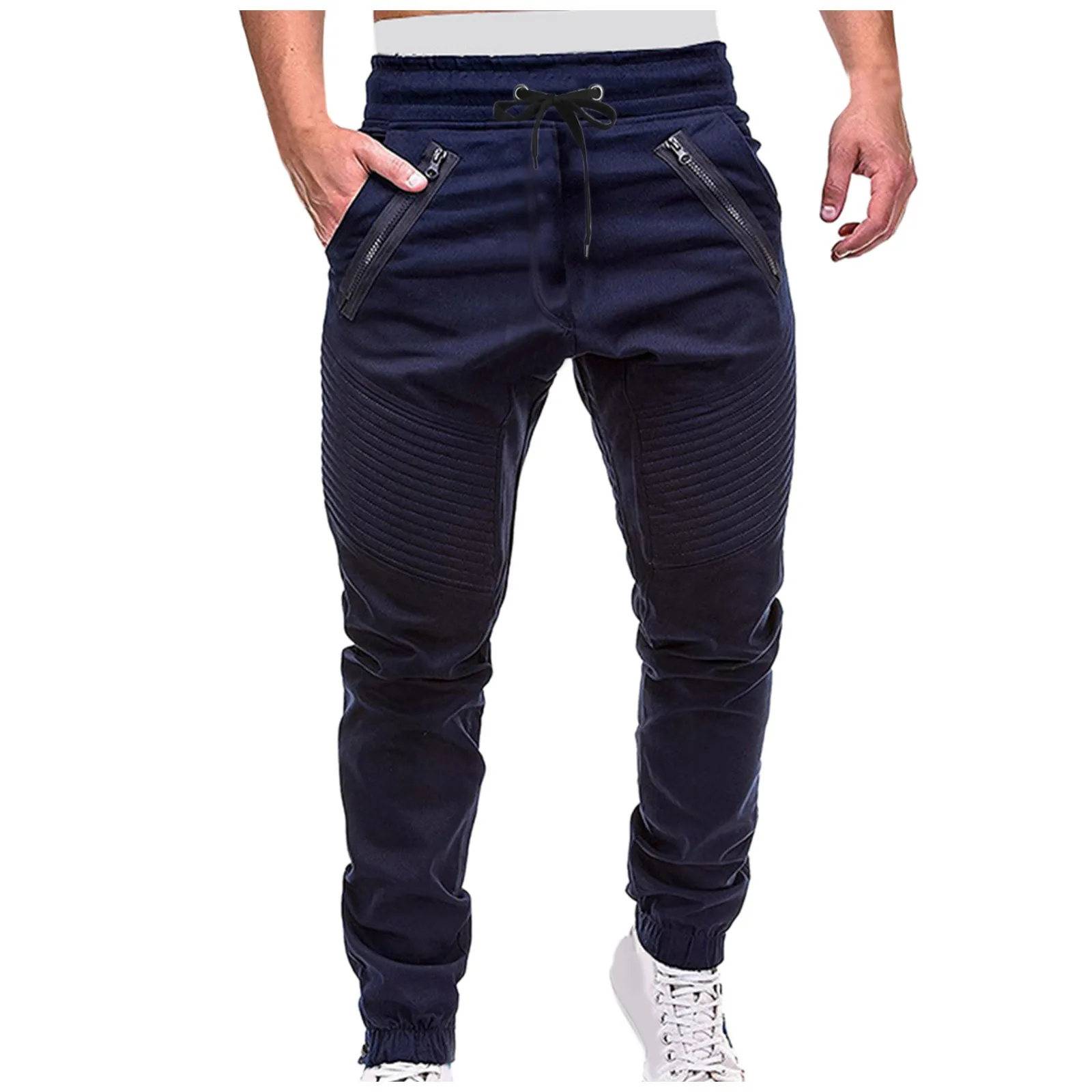 Men's Casual Mid-waist Pants Sports Drawstring Straight Pants With Zipper Pockets Loose Sweatpants Male Joggers 
Men's Casual Mid-waist Pants Sports Drawstring Straight Pants With Zipper Pockets Loose Sweatpants Male Joggers