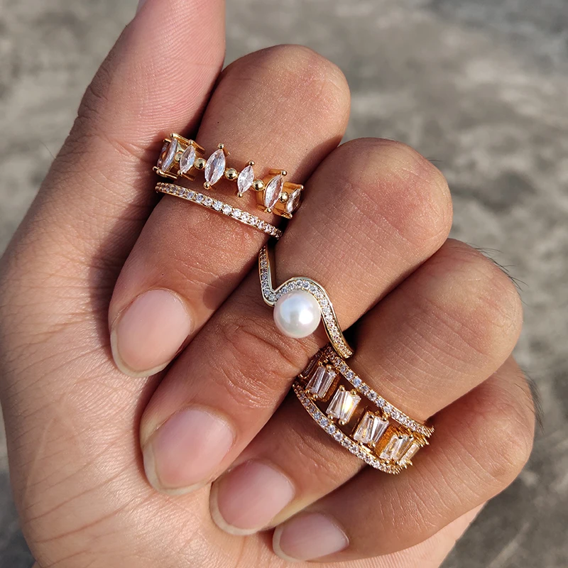 New Romance Imitation Pearl Copper Rings Cubic Zirconia Channel Setting Ring For Women Party Birthday High Quality Gifts
New Romance Imitation Pearl Copper Rings Cubic Zirconia Channel Setting Ring For Women Party Birthday High Quality Gifts